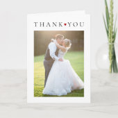 Eenvoudige typografie foto bruiloft bedankt! bedankkaart (Voorkant)