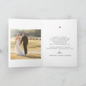 Eenvoudige typografie foto bruiloft bedankt! bedankkaart (Binnen)