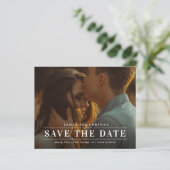 Eenvoudige Typografie Foto bruiloft bespaart datum (Staand voorkant)