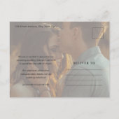 Eenvoudige Typografie Foto bruiloft bespaart datum Aankondigingskaart (Achterkant)