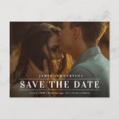 Eenvoudige Typografie Foto bruiloft bespaart datum Aankondigingskaart (Voorkant)
