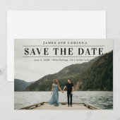 Eenvoudige typografie foto bruiloft save the date (Voorkant / Achterkant)