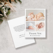 Eenvoudige Typografie Foto Grid Baby Boy Bedankkaart
