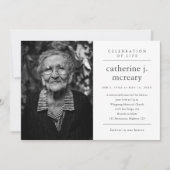 Eenvoudige Typografie Foto Memorial Funeral Kaart (Voorkant)