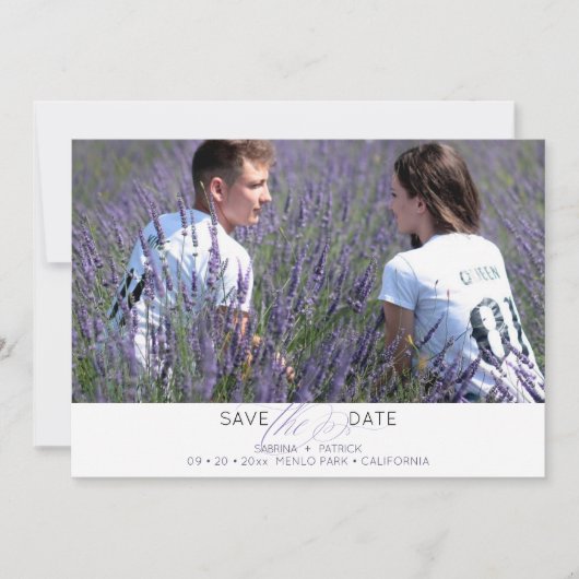 Eenvoudige Typografie Foto Save the Date (Voorkant)