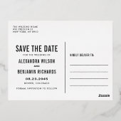 Eenvoudige Typografie Foto Save the Date Folie Uitnodiging Briefkaart (Achterkant)