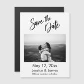 Eenvoudige typografie foto save the date magnetisc (Voorkant / Achterkant)