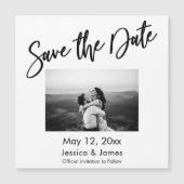 Eenvoudige typografie foto save the date magnetisc (Voorkant)