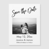 Eenvoudige typografie foto save the date magnetisc (Voorkant)