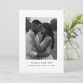 Eenvoudige typografie | Foto Ultra minimalistische Save The Date (Staand voorkant)