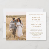 Eenvoudige Typografie Foto Weddenschap Kaart (Voorkant)