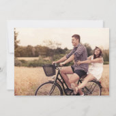 Eenvoudige Typografie Foto Weddenschap Save The Date (Achterkant)