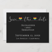 Eenvoudige Typografie Gay Wedding Save the Date (Voorkant)