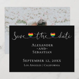 Eenvoudige Typografie Gay Wedding Save the Date