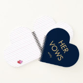 Eenvoudige Typografie Gold Navy her Vows Heart Sha Notitieboek (Binnen)
