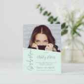 Eenvoudige typografie groen, coole foto-afstuderen kaart (Staand voorkant)