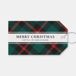 Eenvoudige Typografie Groene Buffel Plakte Kerstmi Cadeaulabel