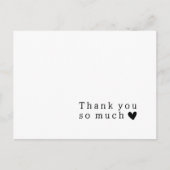 Eenvoudige typografie Hart Trouw Dankkaart Briefkaart (Voorkant)