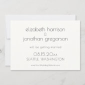 Eenvoudige Typografie Het gebeurt zwart-wit Save The Date (Achterkant)