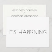Eenvoudige Typografie Het gebeurt zwart-wit Save The Date (Voorkant / Achterkant)