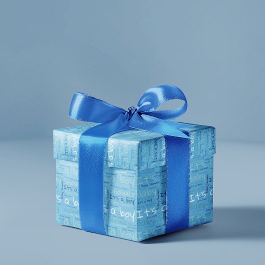 Eenvoudige Typografie Het is een Boy Baby shower Cadeaupapier