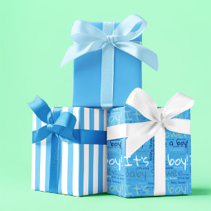 Eenvoudige Typografie Het is een Boy Baby shower Inpakpapier Vel