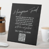 Eenvoudige Typografie Honeymoon Fund QR Code Black Reclamebord Met Voetstuk (Insitu)