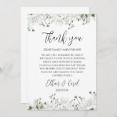 Eenvoudige typografie Huwelijk Dank u kaarten (Voorkant / Achterkant)