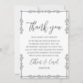 Eenvoudige typografie Huwelijk Dank u kaarten (Voorkant)