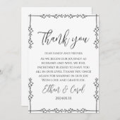 Eenvoudige typografie Huwelijk Dank u kaarten (Voorkant / Achterkant)