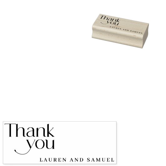 Eenvoudige typografie Huwelijk Echtpaar Bedankt Rubberstempel (Gestempeld)