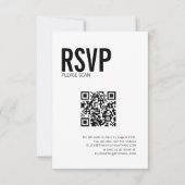 Eenvoudige typografie Huwelijkswebsite QR Code RSV RSVP Kaartje (Voorkant)