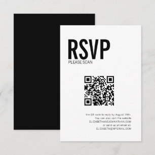 Eenvoudige typografie Huwelijkswebsite QR-code RSV RSVP Kaartje