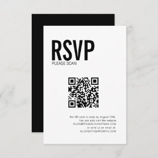 Eenvoudige typografie Huwelijkswebsite QR Code RSV RSVP Kaartje