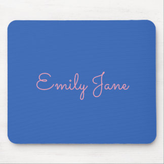 Eenvoudige Typografie in Roze en Blauw Aangepast Muismat