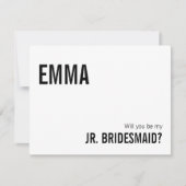 Eenvoudige Typografie Junior Bridesmaid proposal K Notitiekaartje (Voorkant)
