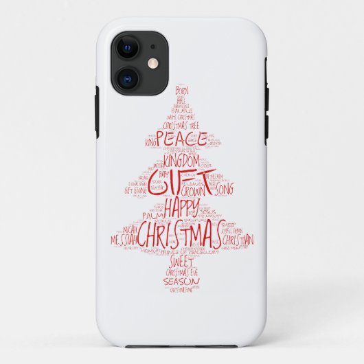 Eenvoudige Typografie Kerstboom Case-Mate iPhone Case (Achterkant)
