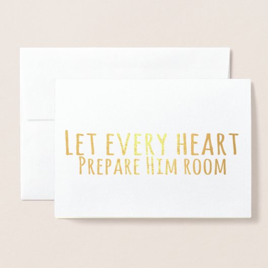 Eenvoudige typografie kerstcarol Lyrics Folie Kaarten (Voorkant met envelop)