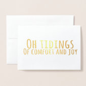 Eenvoudige typografie kerstcarol Lyrics Folie Kaarten (Voorkant met envelop)