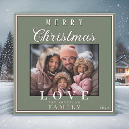 Eenvoudige typografie Kerstfoto Feestdagenkaart