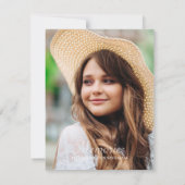 Eenvoudige Typografie Memorial Reply Notitiekaartje (Achterkant)