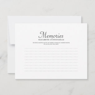 Eenvoudige Typografie Memorial Reply Notitiekaartje