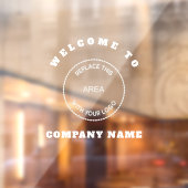 Eenvoudige typografie met logo Welkom bij bedrijfs Raamsticker (Vel 2)