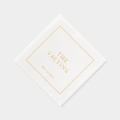 Eenvoudige typografie Minimale bruiloft Folie Servetten (Rechts)