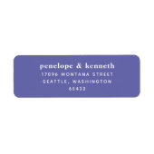 Eenvoudige Typografie minimalistisch modern Paars  Etiket (Voorkant)