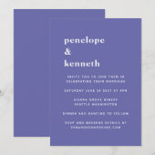 Eenvoudige Typografie minimalistisch modern Paars  Kaart (Voorkant / Achterkant)