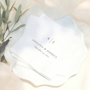 Eenvoudige typografie Minimalistisch monogram trou Servet