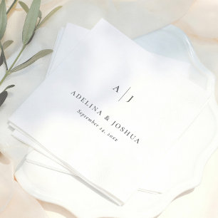 Eenvoudige typografie Minimalistisch monogram trou Servet
