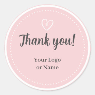 Eenvoudige typografie minimalistische Roze Bedankt Ronde Sticker
