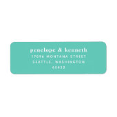 Eenvoudige Typografie Modern Seafoam Mint Wedding  Etiket (Voorkant)